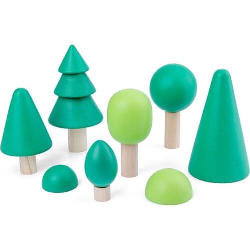 Kids Forest Building Blocks Wooden Toys Rainbow Simulation Tree Play Educational Gifts