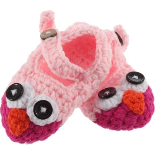 Baby Shoes Cute Handmade Newborn Baby Infant Crochet Knit Owl Shoes Booties Photograph Gift