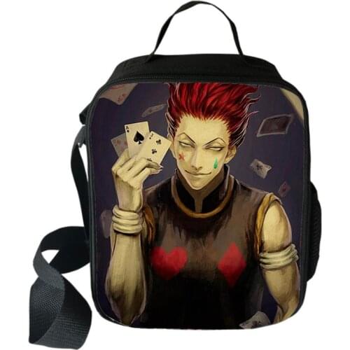 Hot Hunter X Hunter Boys Girls Lunch Bags Kids Food Portable Insulated Lunch Box Children Crossbody Bags School Supplies