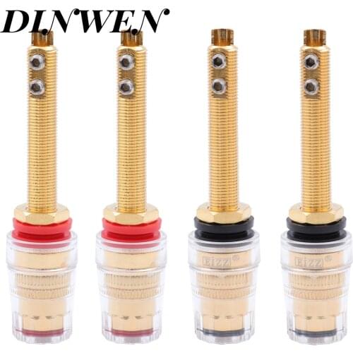 SPEAKER TERMINAL EIZZ Brand New High End 24K Gold Plated Brass Audio Amplifier Binding Post Banana Plug Jack Socket Connector