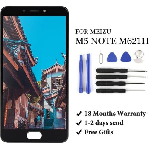 1 PCS Display For MEIZU M5 NOTE M621H Display Touch Screen Digitizer with / no Frame And Black White Color