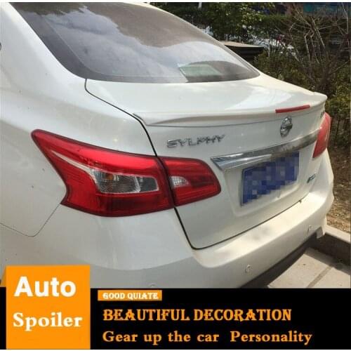 For 2012 2013 2014 2015 2016 Nissan Sentra SYLPHY Spoiler ABS Material Car Rear Wing Primer Color Trunk Rear Spoiler