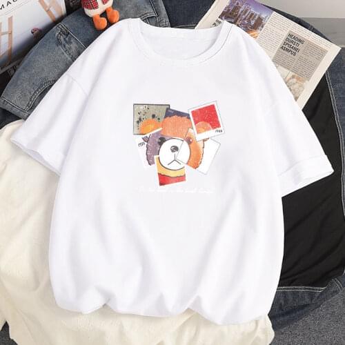 100% Cotton Kawaii Splicing Bear Tshirt Streetwear Summer Oversized T Shirt Women Harajuku Anime Short Sleeves Tee Tops T-shirt