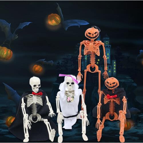 Halloween Party Decoration Human Model Skull Skeleton Haunted House Props Anatomical Costume Props Party Scary Dark Toys