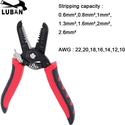 HS-D1 Cable Wire Stripper Cutter Crimper Automatic Multifunctional TAB Terminal Crimping Stripping Plier Tools for connector Red