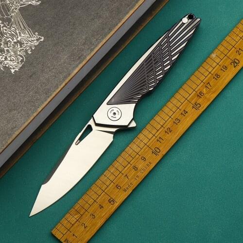 Camping Survival M390 Powder Steel Sharp Folding Knife High Hardness Titanium Alloy Sabre EDC Tactical Outdoor Pocket Knife