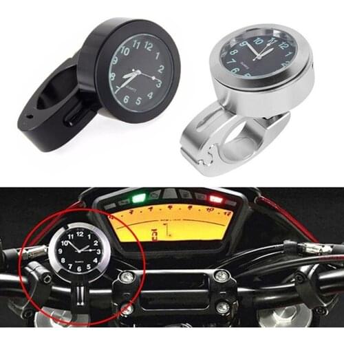 Stainless Steel Motorcycle Handlebar Watch Refit Waterproof Shockproof Buckle Mount For Scooter Motor Bike For Honda For Yamaha