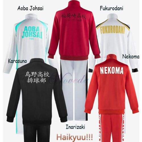 Haikyuu Cosplay Jacket Anime Volleyball Sportswear Karasuno Nekoma Aoba Johsai Fukurodani Inarizaki High School Uniform Costume