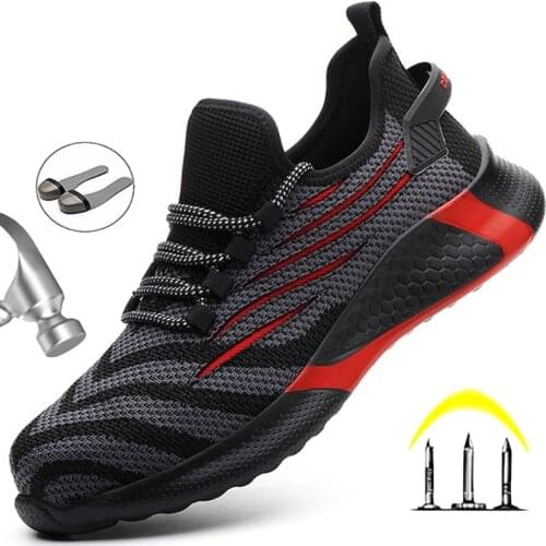 Men Work Safety Shoes Anti-puncture Working Sneakers Male Indestructible Work Shoes Men Boots Lightweight Men Shoes Safety Boots