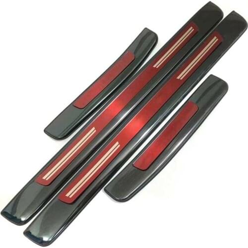 Fit For Toyota Camry 2018 High quality Stainless Red Car Door Sills Scuff Plate Guard Pedal Cover 4pcs
