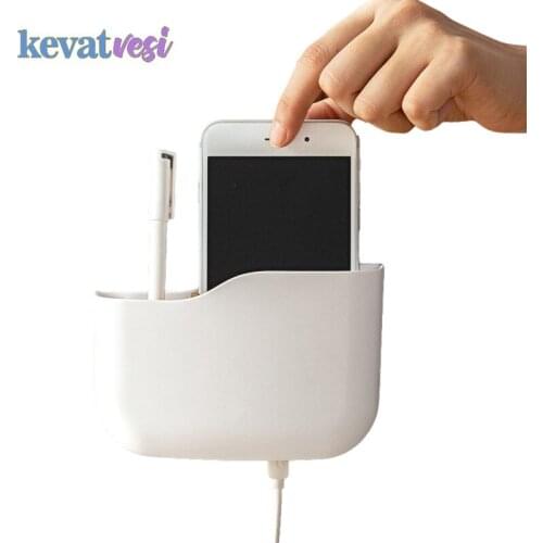 Wall-Mounted Storage Box Mobile Phone Plug Holder Multifunction Storage Rack Storage for Air Conditioner Tv Remote Control Brush