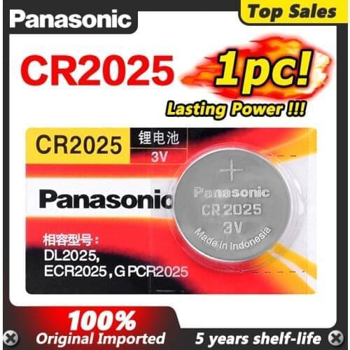 1pc original PANASONIC Button Li-Po Lithium Cell Battery CR2025 Watches 3V Control Toy Batteries For LED Lights Toys Watches
