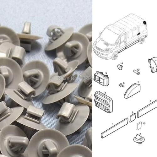 50 Pcs Rear Bumper & Moulding Plastic Clip Replacement For RENAULT MASTER KANGOO