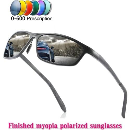 Custom Made Myopia Minus Prescription Polarized Lens Polarized Aluminum magnesium Sunglasses blackCoating Anti-wind Goggle NX