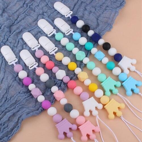 Baby Infant Toddler Dummy Pacifier Silicone Soother Nipple Clip Chain Holder Strap Baby Chew Toy Baby Teether Teething Chain
