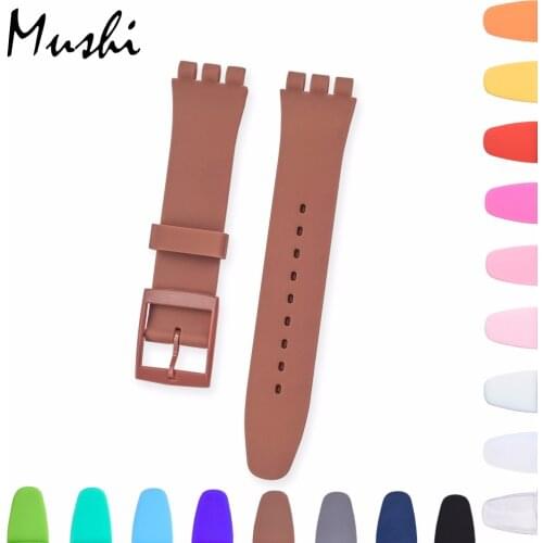 Watch Accessories for Swatch Strap Silicone Watchband Replacement Watch Band 17mm 19mm 20mm Rubber Strap Men Women Watch Strap