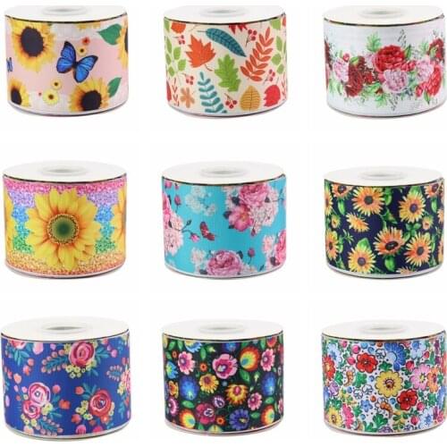 22MM 25MM 38MM 50MM 75mm Printed Pattern on Grosgrain Ribbon for diy ribbon