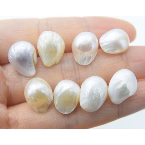 Freshwater pearl white baroque 10-15mm stud earrings FPPJ wholesale beads
