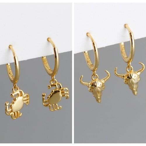 Aide Real 925 Sterling Silver Hoop Earrings With Ocean Crab Dangle Pendant for Women Bohemian Creative Chic Party Jewelry Gifts