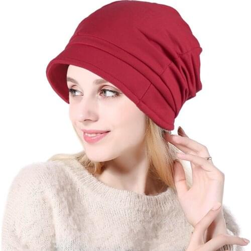 Women Men Cotton Beanie Stylish Thin Hip-hop Hat Soft Stretch Knit Slouchy Skull Cap