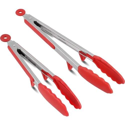 7/9/12/14/16 Inch Food Tongs Silicone Clip For Cooking Barbecue Buffet Salad BBQ Pliers Stainless Steel Kitchen Accessorie