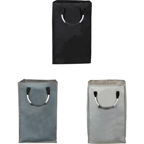 Foldable Laundry Basket Hamper Sorter Oxford Cloth Dirty Clothes Storage Bag with Aluminum Handle Children Toy Organizer