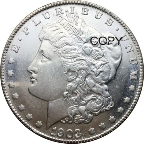 United States 1903 Cupronickel Silver Plated Morgan One 1 Dollar Copy Coins