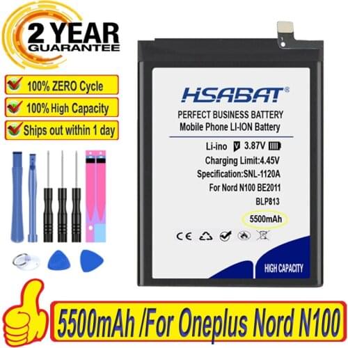 Top Brand 100% New 5500mAh BLP813 Battery for One Plus Oneplus Nord N100 BE2011, BE2012, BE2015 Batteries