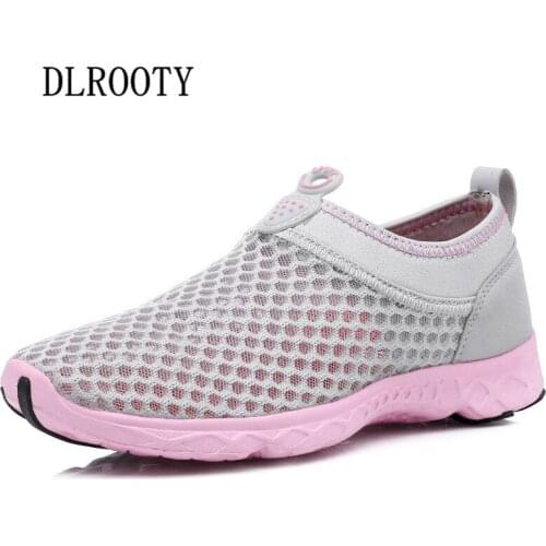 Women Shoes Flats Quick Drying Casual Summer Fashion Outdoor Breathable Couple Slip On Mesh Platform Colors Lightweight