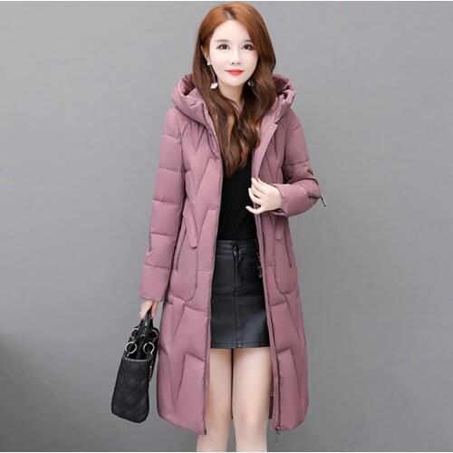 2019 Winter New Causal Jacket Women fashion Hooded Warm Parkas Solid color Loose Thicken Cotton Coats Female