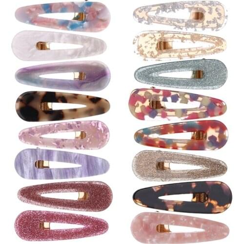 5cm hollow out tear drop kids baby girls gold korean hair accessories grips clips