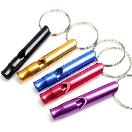 1000Pcs/Lot Aluminum Alloy Whistle Keyring Keychain Mini For Outdoor Emergency Survival Safety Sport Camping Hunting