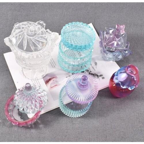 2021 New Elegant Crystal Crown Storage Box Epoxy Silicone Mold for Cut Mold DIY Crystal Epoxy UV Gift Box Jewelry Tools Moulds