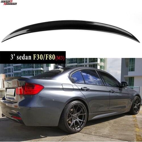 3*3 3K Twill Carbon Fiber Rear Boot Spoiler Low-Kick for BMW 2015 - 2020 M3 (F80) & 2012 - 2018 3 Series (F30)