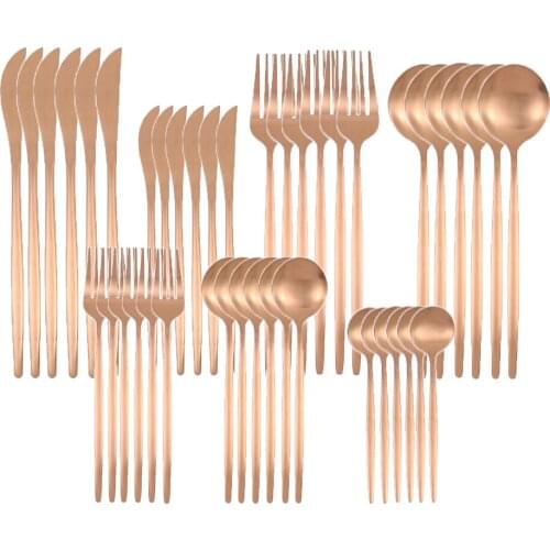 42pcs Colorful Cutlery Set Stainless Steel Dessert Knife Fork Spoon Tableware Set Silverware Kitchen Dinnerware Set Dropshpping