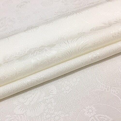 White jacquard pure silk fabric 100% silk satin fabric floral design,SFF154