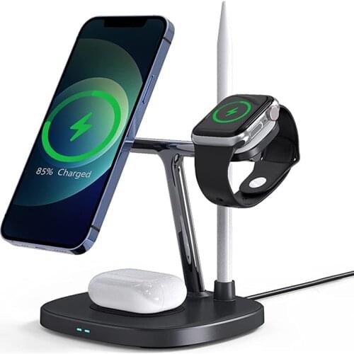 15W Fast Charge QI 4 In 1 Magnetic Wireless Charger For Iphone 12 Series/Apple Watch/Airpods Pro Desktop Charging Dock Station