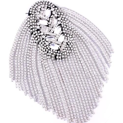 One piece breastpin tassels shoulder board mark knot Epaulet metal patches badges applique for clothing EE-2553