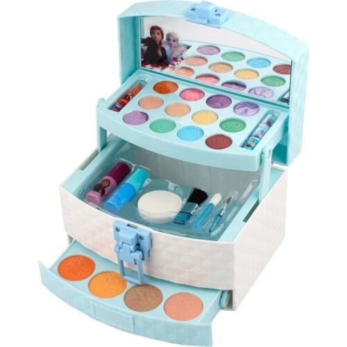 Disney girls new princess frozen 2 Cosmetics suitcase Set Princess Girl Makeup Play House Toy