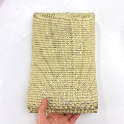 Baby pink african aso oke headtie with stones high quality Scarf headtie wrapper 014 Length 4.3M for wedding