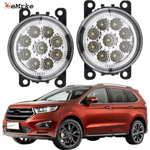 EEMRKE 2 PCS Car-Styling for Ford Edge/ Edge Sport 2015 2016 2017 2018 9-Pieces Led Fog Lights H11 12V Front Bumper Light