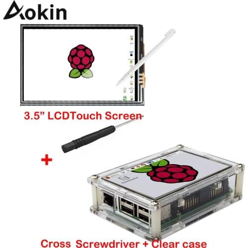 Screen For Raspberry Pi 3.5" Touch Screen LCD Display Monitor with Transparent Acrylic Case Stylus for Raspberry Pi 3 2 Model B