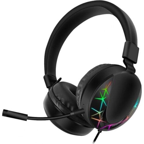 AKZ-021 RGB Light Emitting Headset Game Headset Computer/Host Esports Cable Headset Band Disassembly Plug-in Microtube