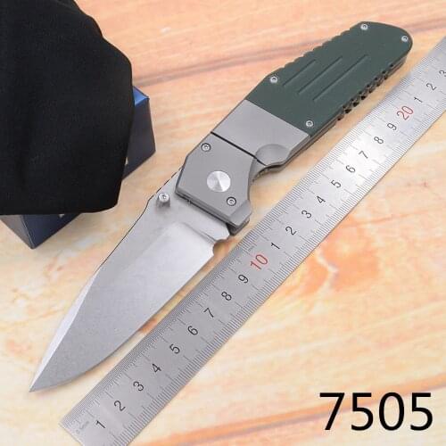 JUFULE New 7505 Titanium G10 handle D2 Mark M390 Blade folding Pocket Survival EDC Tool hunting Utility outdoor camping knife