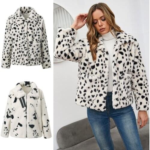 Fashion WomenS Winter Faux Fur Coat Leopard Print Mink Color Jacket Female Thick Warm Comfortable Hairy Overcoat Soft Outerwear