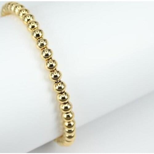 FASHION Women Jewelry Strand Bracelets Gold Color 316L Stainless Steel Bead Female Bracelet love gifts for christmas