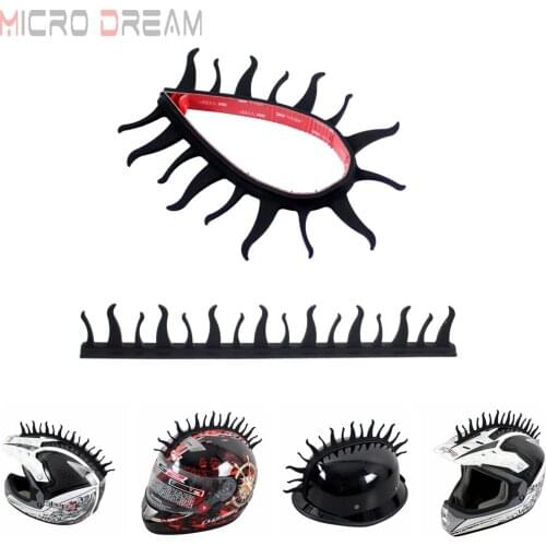 Motorcycle Helmet Mohawk Sticker Rubber Capacete Casco Decoration Spike Strip Racing Bike Warhawk Fire Flame Capacete Stickers