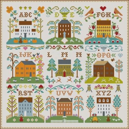 Letters small house 45-45 Counted Cross Stitch 11CT 14CT DIY Chinese Cross Stitch Kits Embroidery Needlework Sets