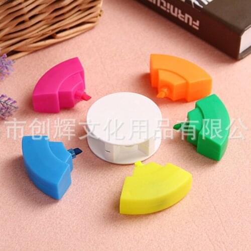New Creative Stationery Multicolour 5 colors Round Highlighters markers painting pen DIY graffiti pen 714