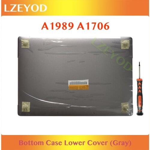 New A1989 Laptop Case For Apple Macbook Pro Retina 13" A1989 Bottom Case Lower Cover Mid 2018 Space Gray Color